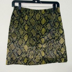 Versace Jeans Couture green snake print skirt.